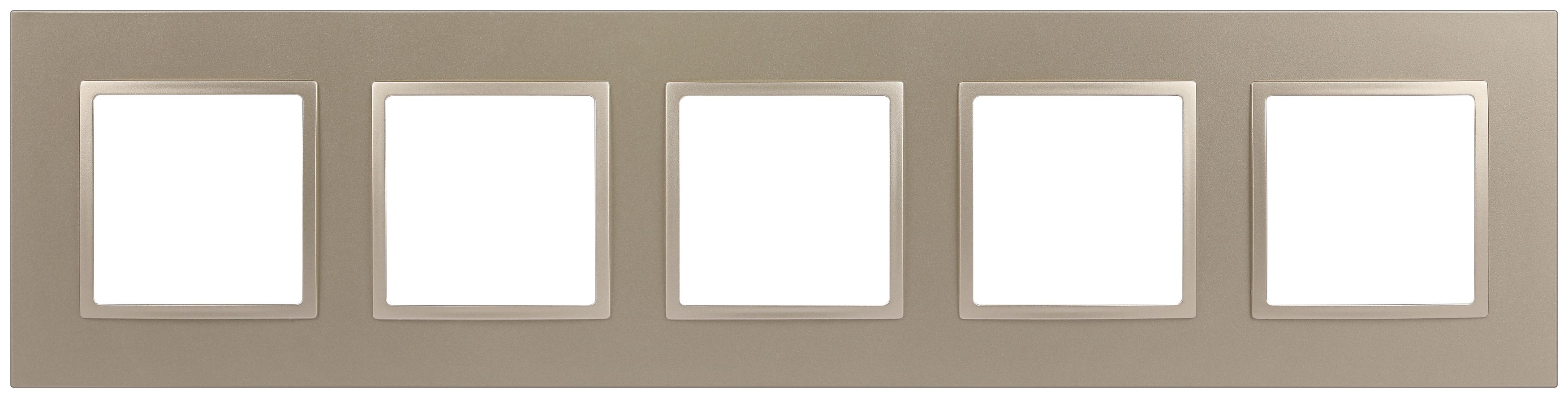 Рамка для розеток и выключателей ЭРА Elegance 14-5015-04 Classic, на 5 постов, шампань