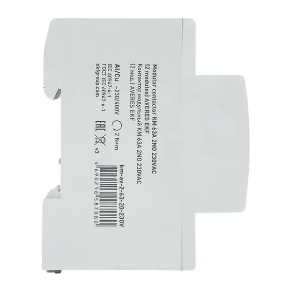 Контактор модульный КМ 63А 2NО 230VAC (2 мод.) AVERES EKF