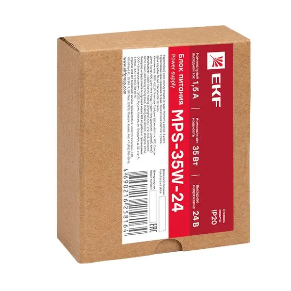 Блок питания 24В MPS-35W-24 EKF Proxima Блок питания 24В MPS-35W-24 EKF Proxima