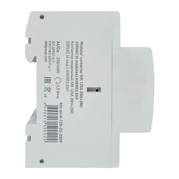 Контактор модульный КМ 125А 2NO+2NC 230VAC (6 мод.) AVERES EKF