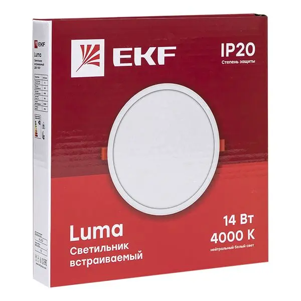 Светильник встраиваемый светодиодный ДВО 1007 14Вт 4000K IP20 EKF Basic