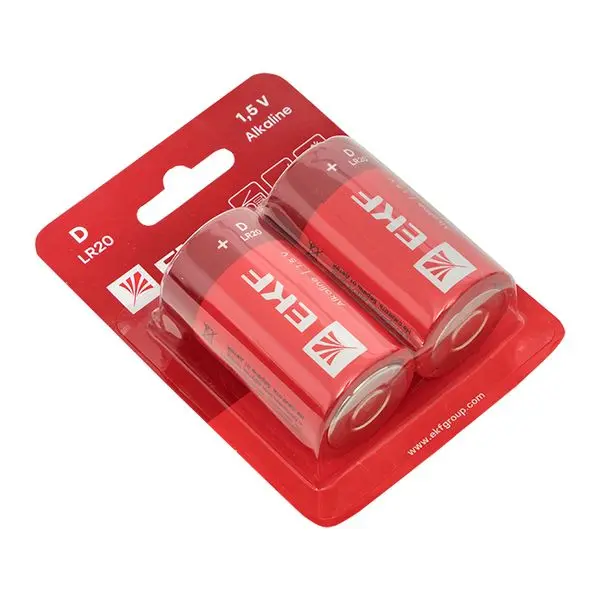 Алкалиновая батарейка типа D(LR20) блистер 2шт. EKF