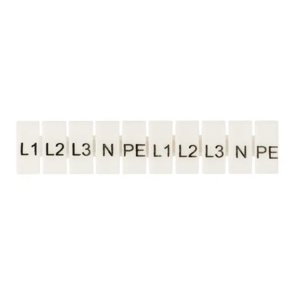 Маркеры для UT/ST/Push-in 6 с символами "L1, L2, L3, N, PE" (100 шт.) EKF