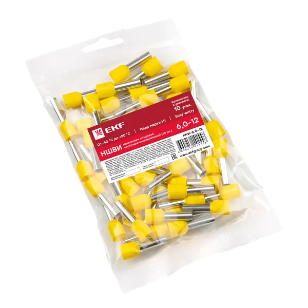 Наконечник штыревой втулочный изолированный НШвИ 6,0-12 (50шт.) EKF PROxima