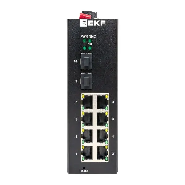 Промышленный управляемый коммутатор уровня L2 TSX-ML2-2GX/SFP-8GT, 2 порта 1000Base-X SFP, 8 портов 10/100/1000Base-T(X) RJ45, монтаж на динрейку TSX EKF Промышленный управляемый коммутатор уровня L2 TSX-ML2-2GX/SFP-8GT, 2 порта 1000Base-X SFP, 8 портов 10/100/1000Base-T(X) RJ45, монтаж на динрейку TSX EKF