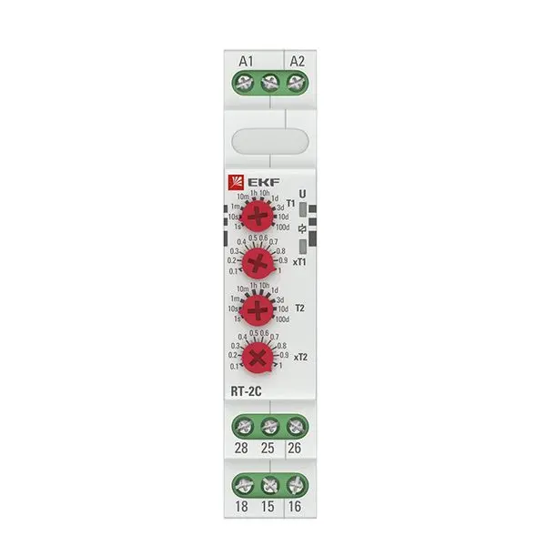 Реле времени (2 регулир. порога времени 2 исп. конт.) RT-2C EKF PROxima Реле времени (2 регулир. порога времени 2 исп. конт.) RT-2C EKF PROxima