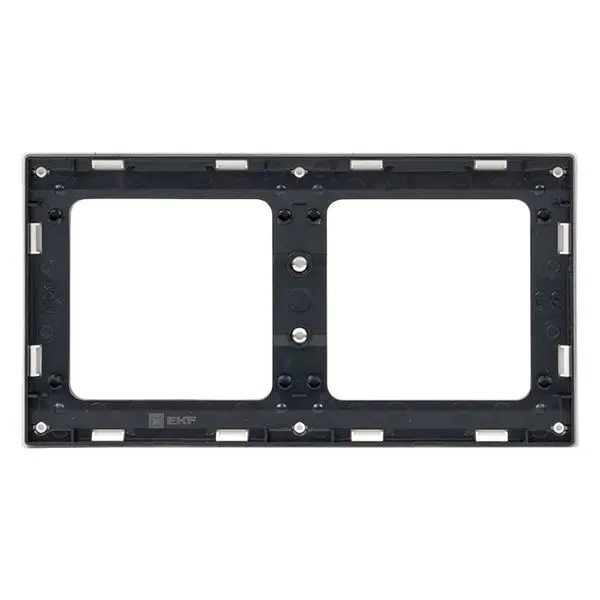 Стокгольм Рамка 2-местная белая с линией цвета черный EKF PROxima Стокгольм Рамка 2-местная белая с линией цвета черный EKF PROxima