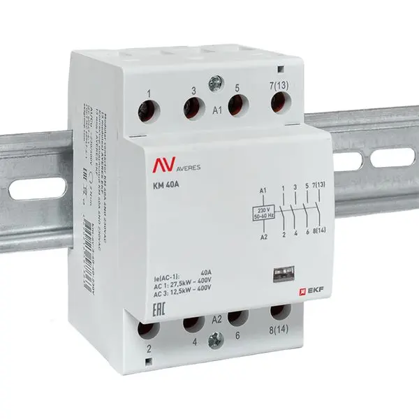 Контактор модульный КМ 40А 4NO 230VAC (3 мод.) AVERES EKF