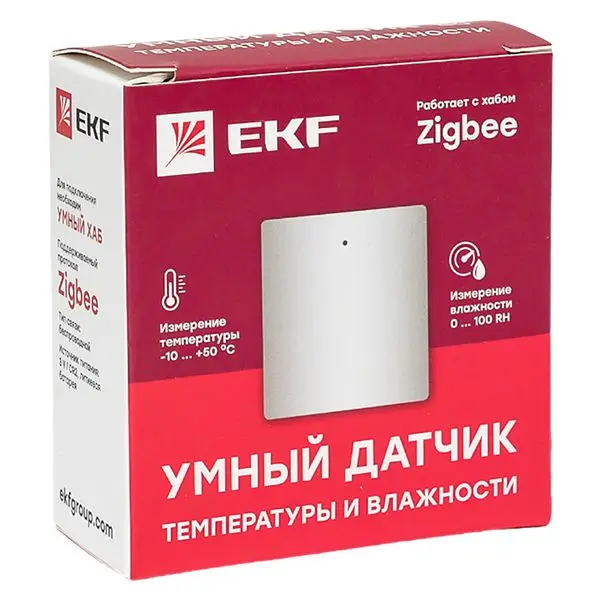 Умный датчик температуры и влажности Zigbee EKF Connect Умный датчик температуры и влажности Zigbee EKF Connect