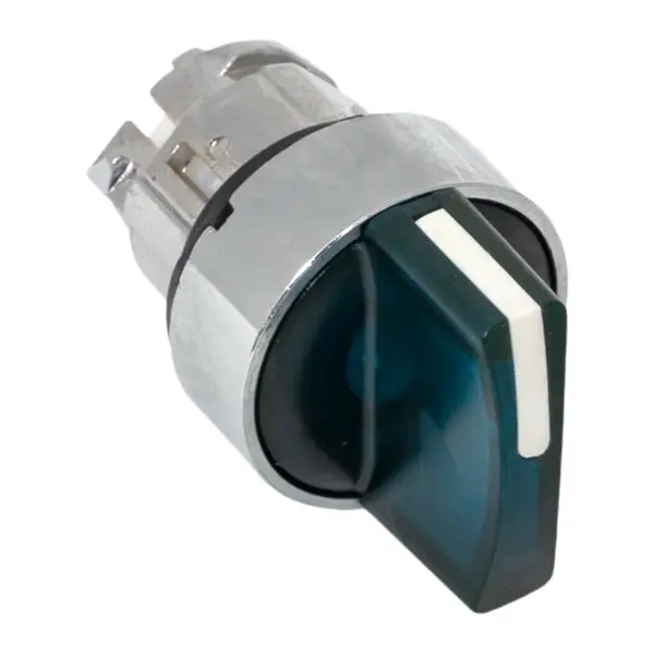 Исполнительный механизм переключателя ХB4 синий на 2 положения возвратный без фиксации, с подсветкой с короткой ручкой EKF PROxima Исполнительный механизм переключателя ХB4 синий на 2 положения возвратный без фиксации, с подсветкой с короткой ручкой EKF PROxima