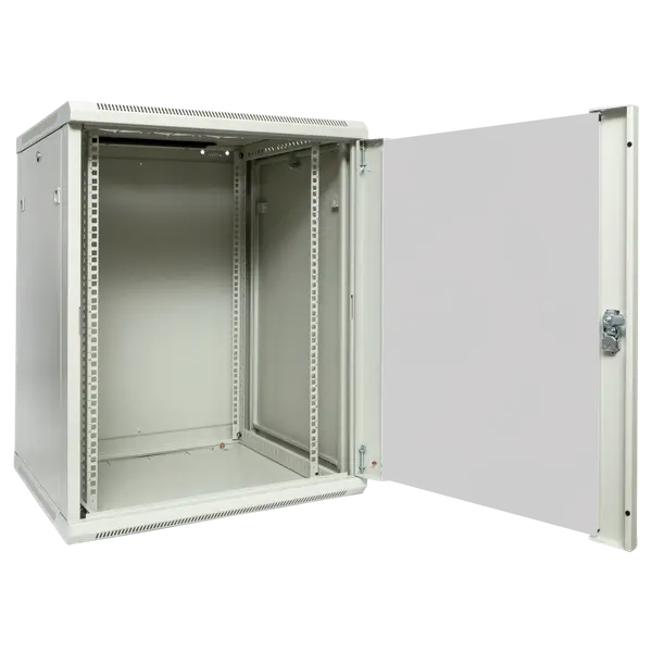 Шкаф настенный 19" TERACOM PRO 12U 600х600 мм дверь стеклянная с замком-ручкой серый Шкаф настенный 19" TERACOM PRO 12U 600х600 мм дверь стеклянная с замком-ручкой серый