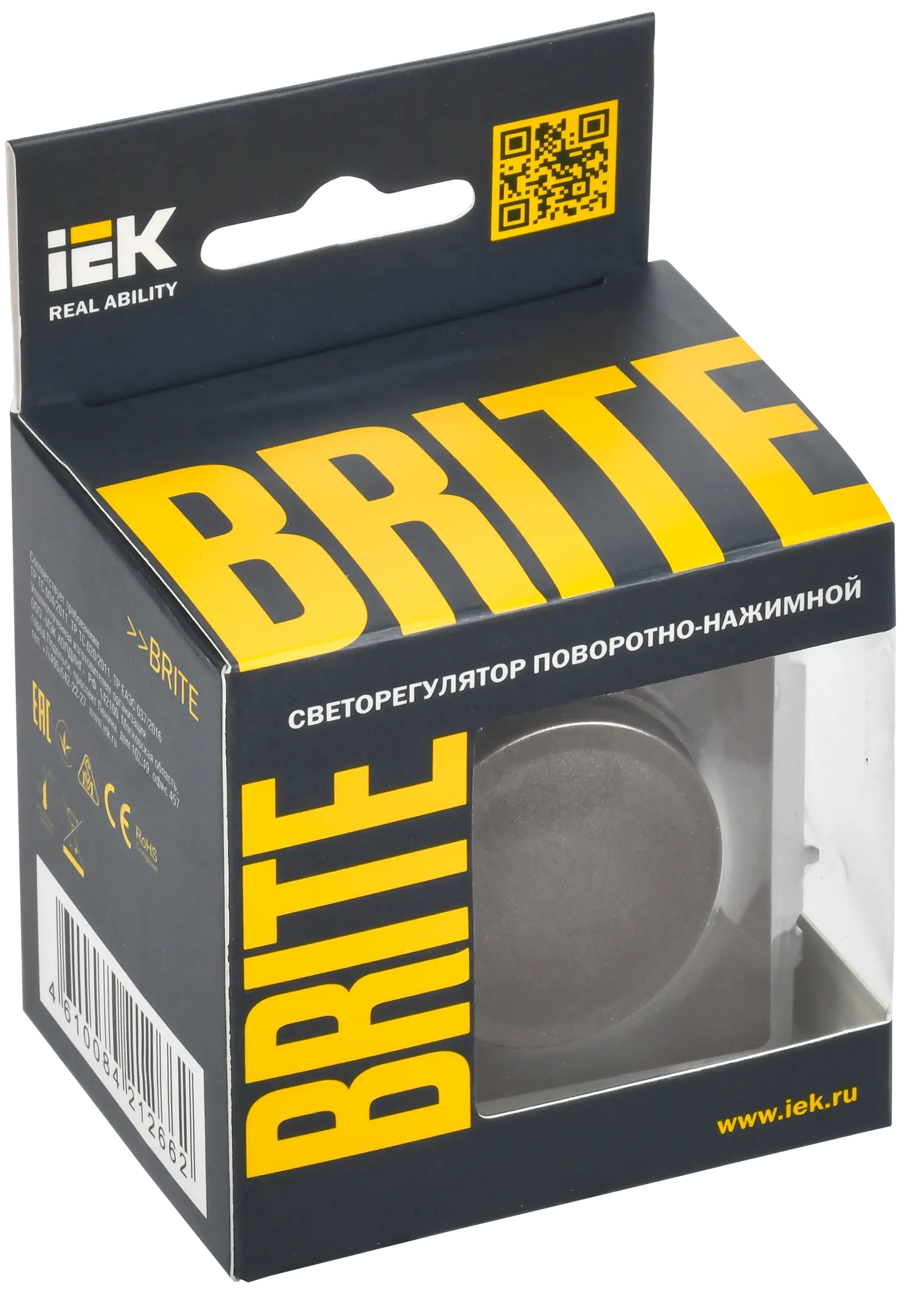 BRITE Светорегулятор поворотно-нажимной 600Вт СС10-1-0-БрТБ темная бронза IEK