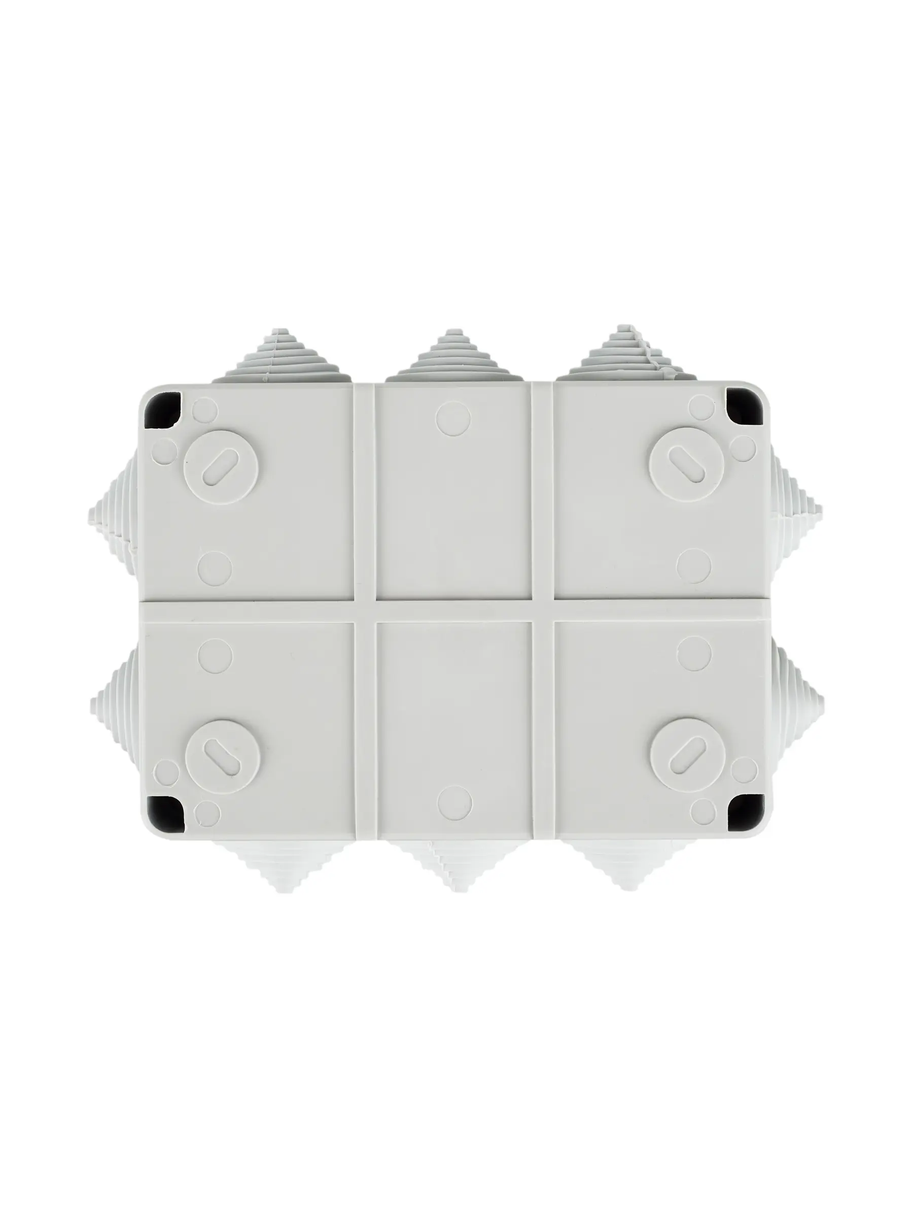 Коробка распаячная КМ41241 для открытой проводки безгалогенная (HF) 150х110х70мм IP44 10 гермовводов серая IEK Коробка распаячная КМ41241 для открытой проводки безгалогенная (HF) 150х110х70мм IP44 10 гермовводов серая IEK