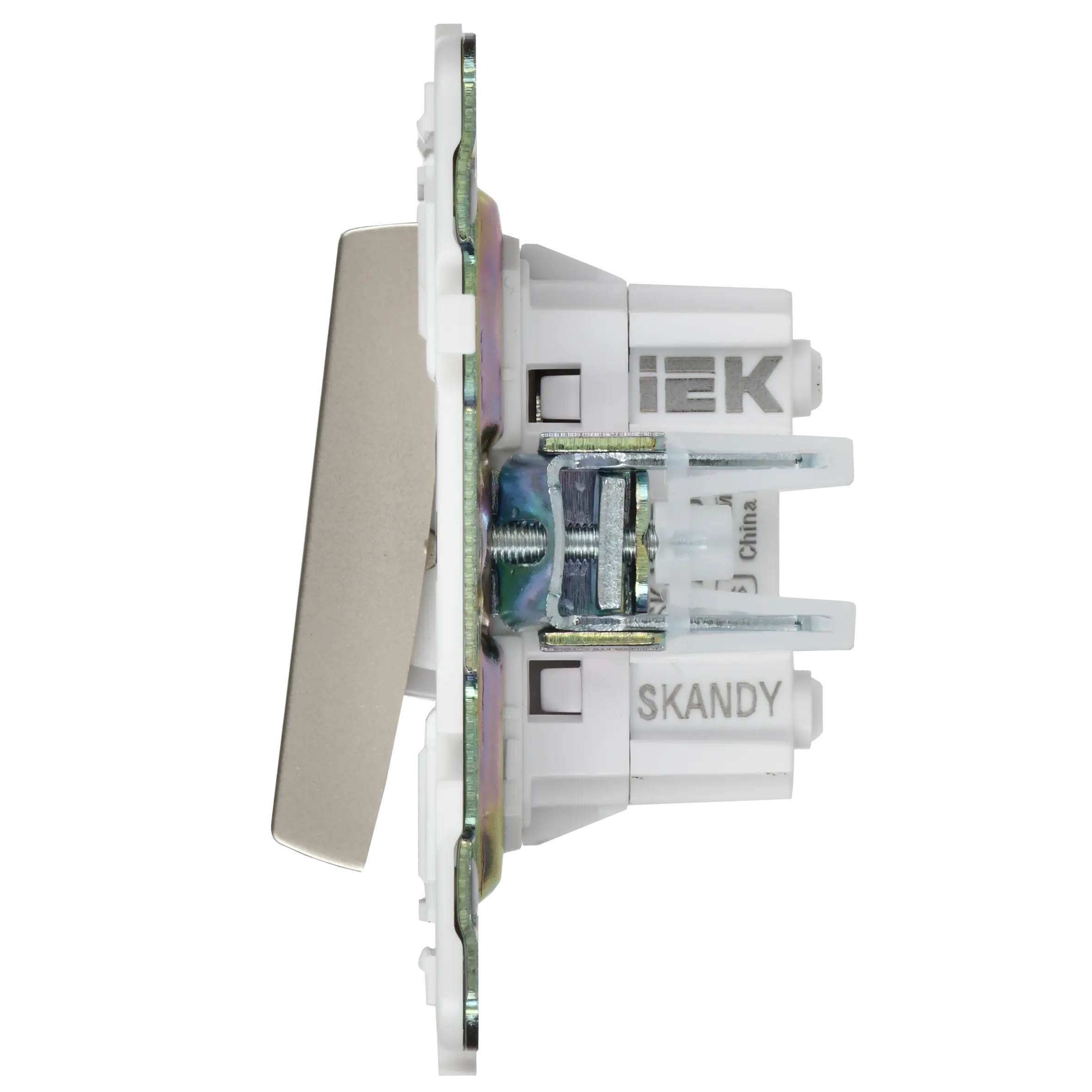 SKANDY Выключатель 2-клавишный перекрестный 10А SK-V06Sh шампань IEK
