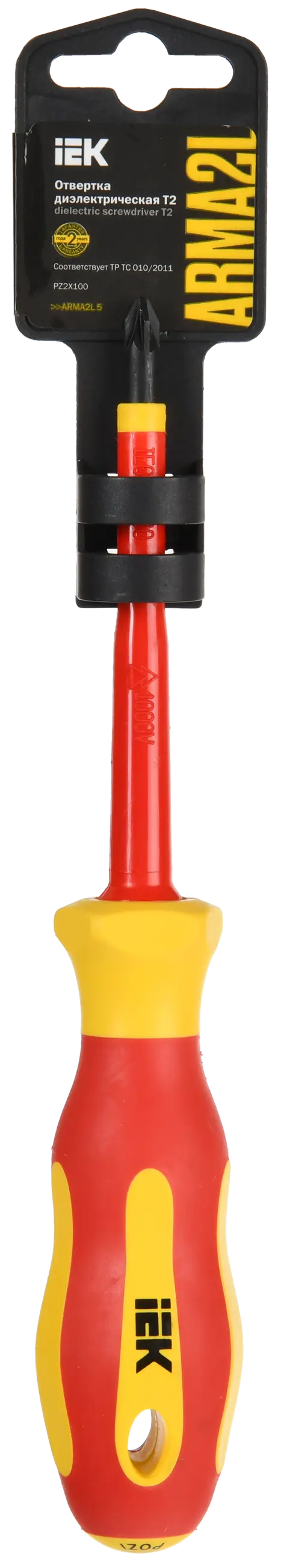 ARMA2L 5 Отвертка диэлектрическая PZ2х100 Т2 IEK ARMA2L 5 Отвертка диэлектрическая PZ2х100 Т2 IEK