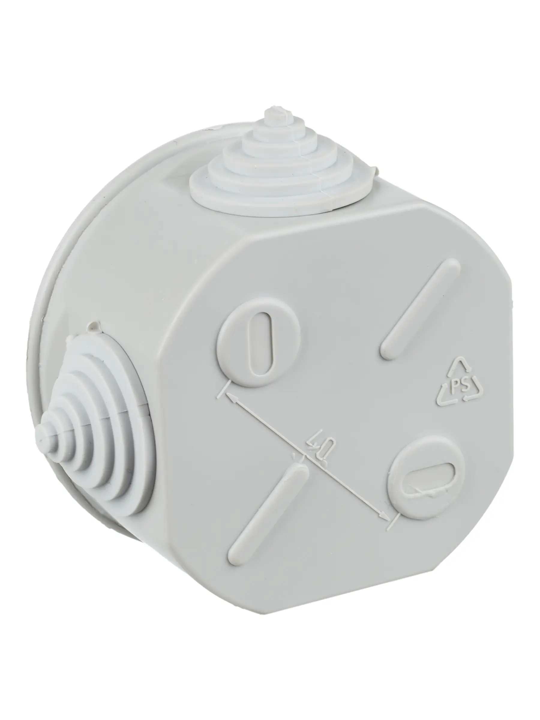 Коробка распаячная КМ41237 для открытой проводки безгалогенная (HF) D=75х40мм IP44 4 гермоввода серая IEK Коробка распаячная КМ41237 для открытой проводки безгалогенная (HF) D=75х40мм IP44 4 гермоввода серая IEK