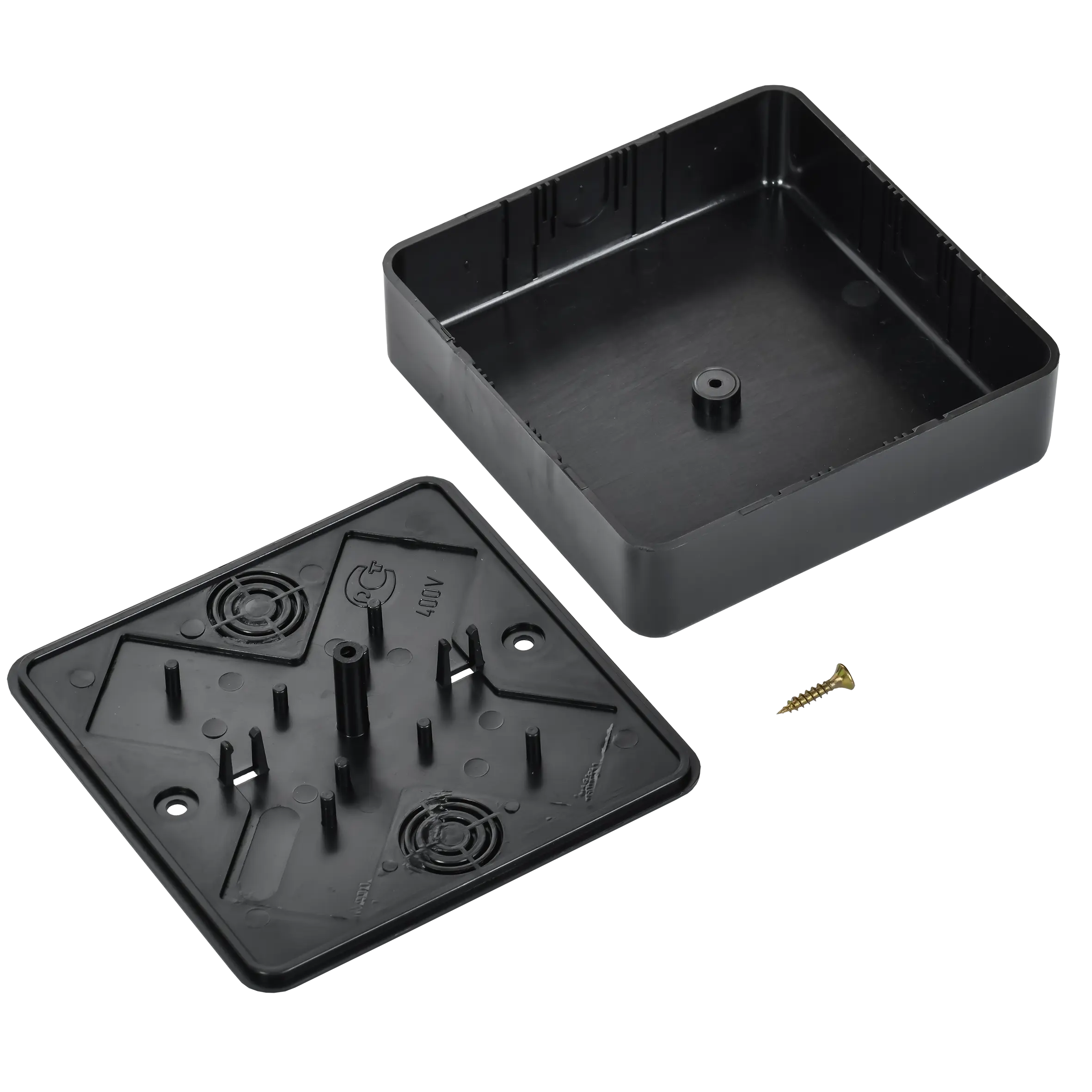 Коробка распаячная КМ для открытой проводки безгалогенная (HF) 100х100х29мм черная (RAL 9005) IEK Коробка распаячная КМ для открытой проводки безгалогенная (HF) 100х100х29мм черная (RAL 9005) IEK