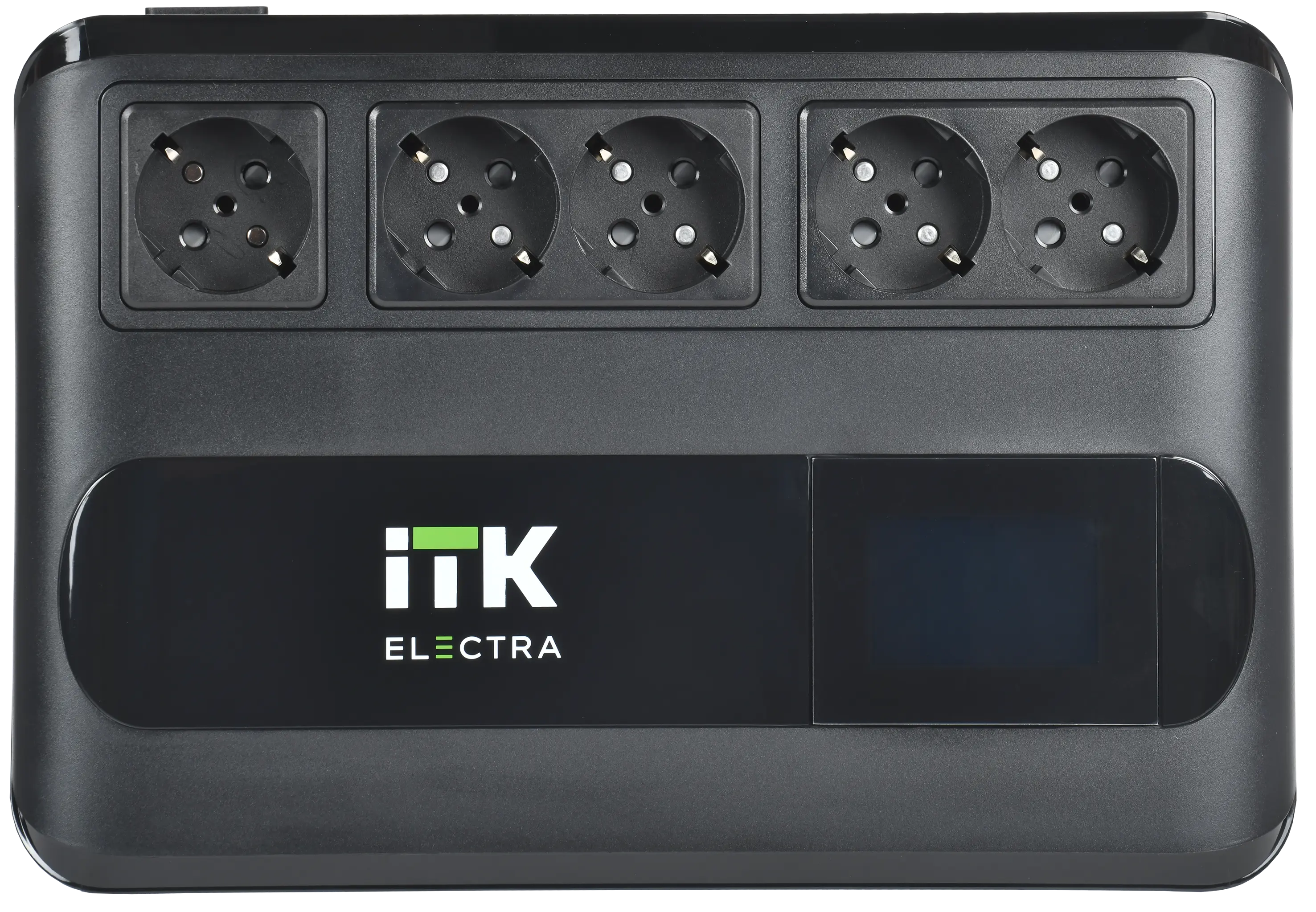 ITK ELECTRA LT5 ИБП однофазный линейно-интерактивный 1000ВА/600Вт 5хSchuko LCD дисплей АКБ 1х9AH USB+USB Charge RJ45/11 ITK ELECTRA LT5 ИБП однофазный линейно-интерактивный 1000ВА/600Вт 5хSchuko LCD дисплей АКБ 1х9AH USB+USB Charge RJ45/11