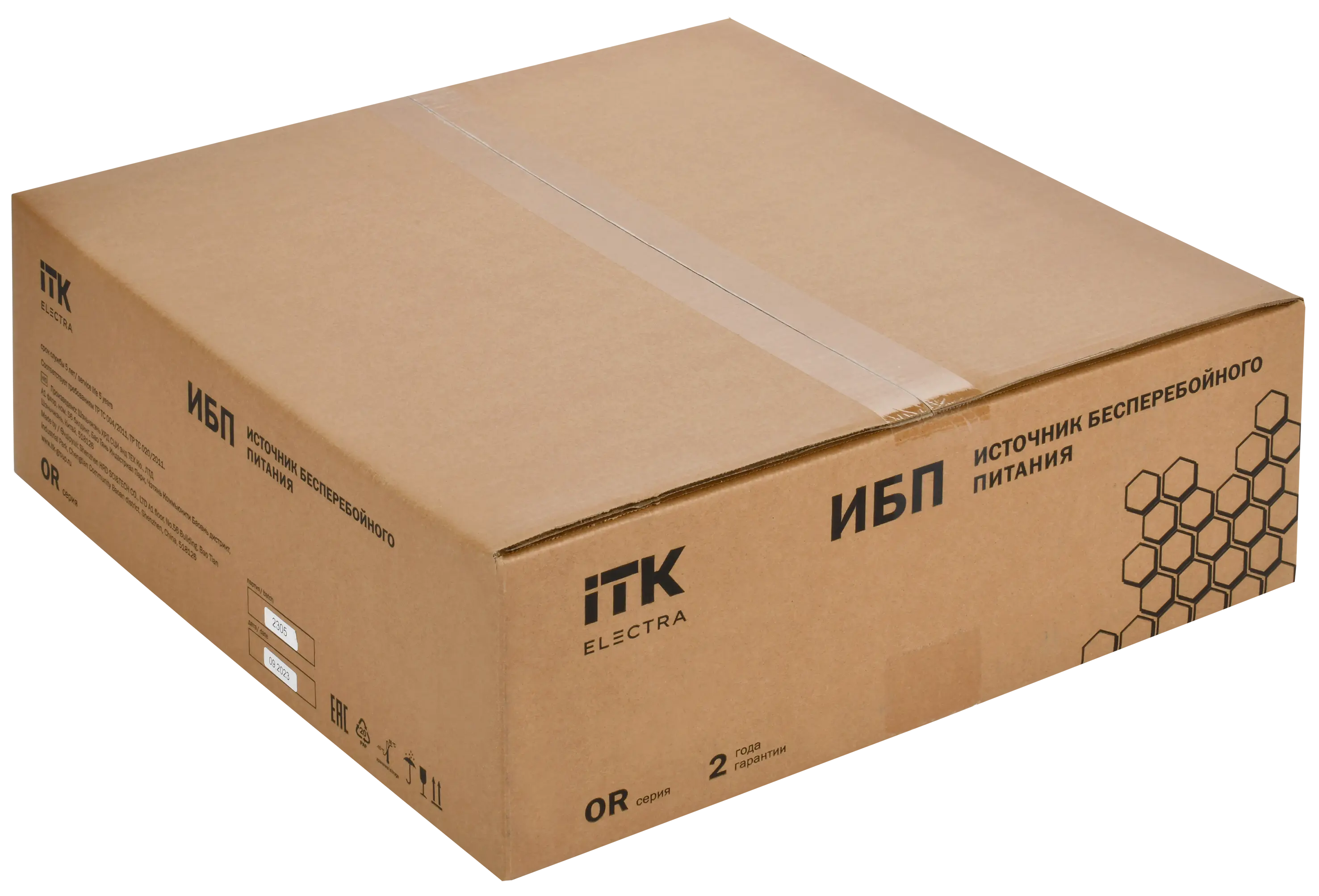 ITK ELECTRA OR ИБП однофазный онлайн 1кВА/1кВт 2U LCD дисплей 36VDC 6хС13 без АКБ с регулируемым зарядным устройством USB EPO RS232 SNMP слот Rack/Tower