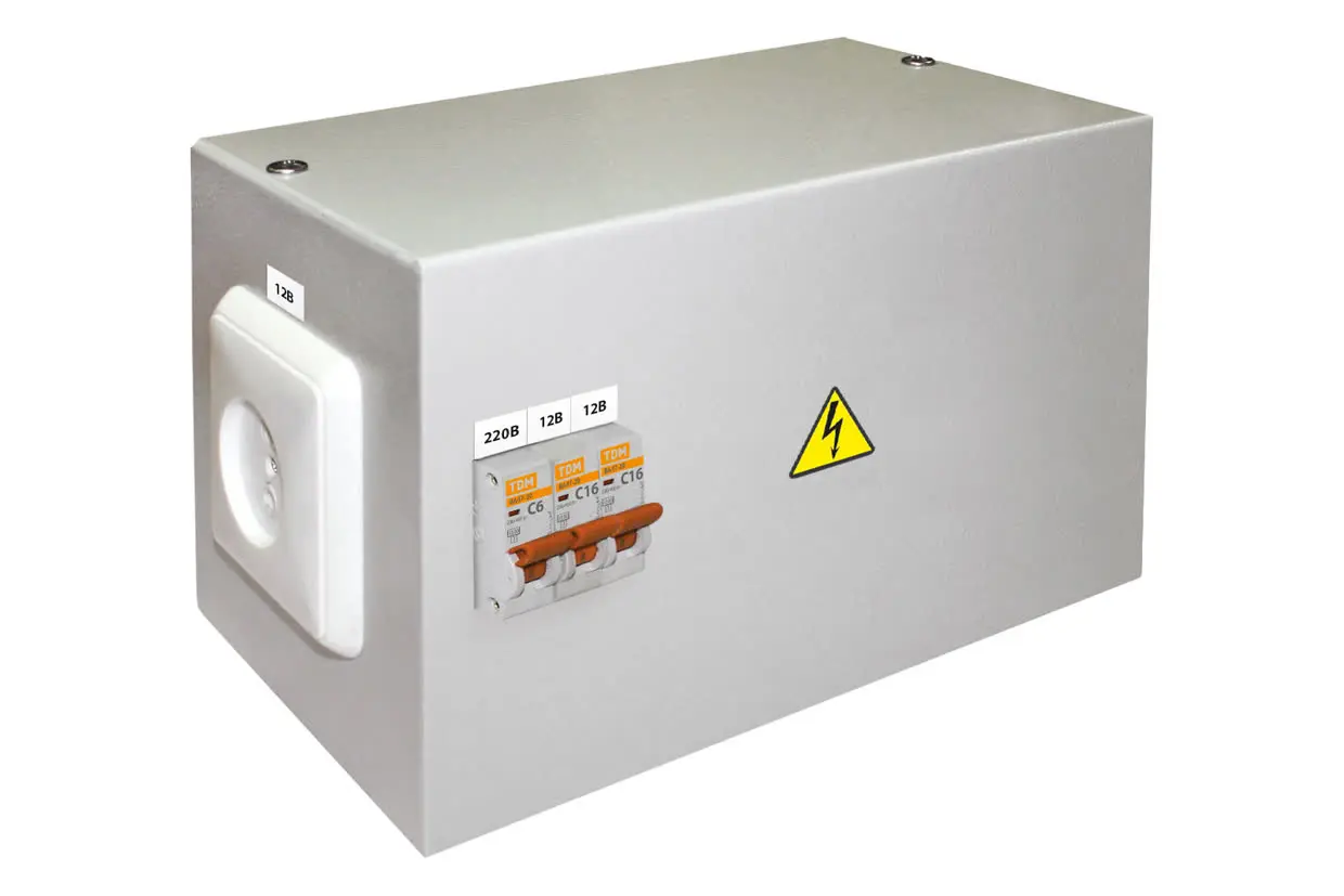 Ящик с трансформатором понижающим ЯТП-0,25 220/12-3 авт. IP31 TDM