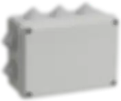 Коробка распаячная КМ41241 для открытой проводки безгалогенная (HF) 150х110х70мм IP44 10 гермовводов серая IEK