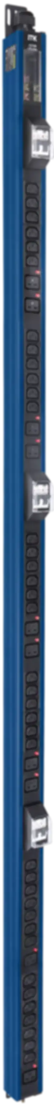 ITK BASE PDU вертикальный PV1113 45U 3 фазы 32А 38 розеток C13 + 10 розеток C19 с клеммной колодкой и кабелем 6м вилка IEC60309 (промышленная) синий